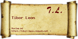 Tibor Leon névjegykártya